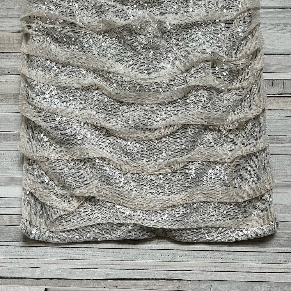 Express Silver Sequin Mesh Mini Dress – Size 6 - Picture 4 of 16